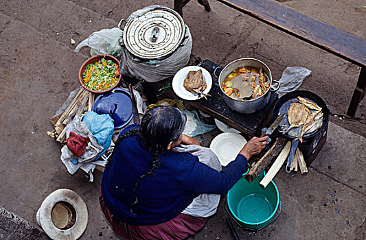 女人,销售,食物,货摊,乌鲁班巴