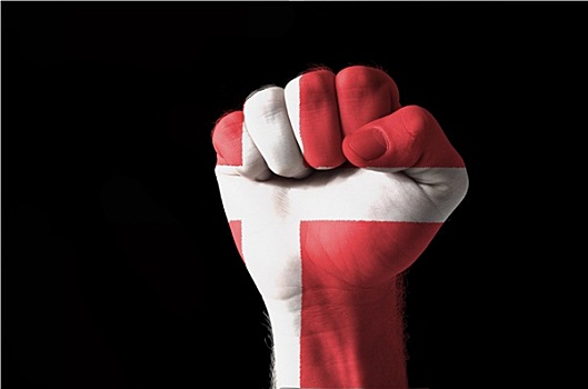 拳头,涂绘,彩色,丹麦,旗帜