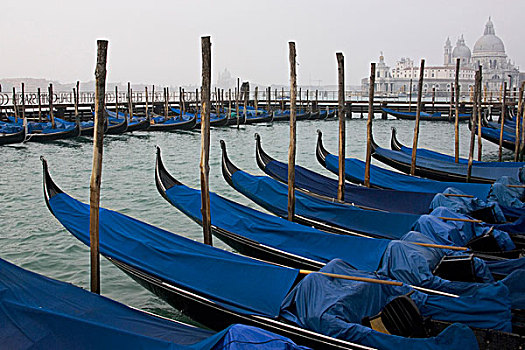 意大利,威尼斯,停泊,小船,圣马利亚,行礼,背景