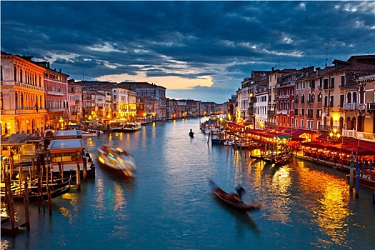 大运河,夜晚,威尼斯