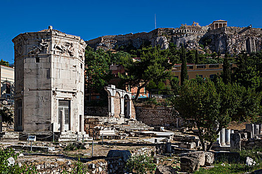 中心,希腊,雅典,罗马,阿哥拉,塔,风,公元前1世纪