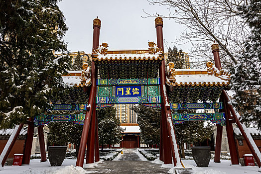 天津文庙雪景