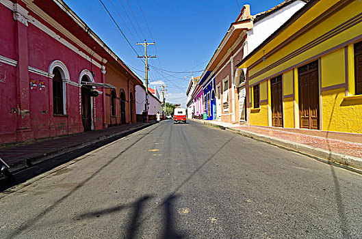 街道,彩色,房子,格拉纳达,尼加拉瓜,中美洲