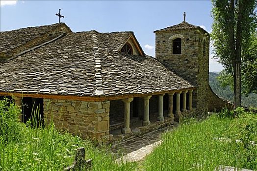 中世纪,教堂,靠近,阿尔巴尼亚,欧洲