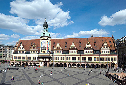 博物馆,城市,历史,老市政厅,市场,莱比锡,萨克森,德国,欧洲