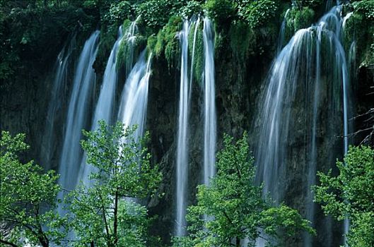 瀑布,湖,国家公园,克罗地亚