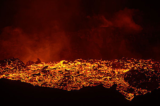 熔岩流,火山,堪察加半岛,俄罗斯