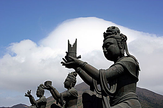 宗教,雕塑,寺院,大屿山,香港