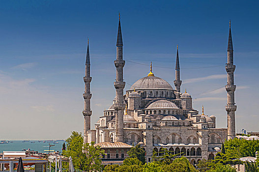 风景,蓝色清真寺,藍色清真寺,清真寺,伊斯坦布尔,土耳其