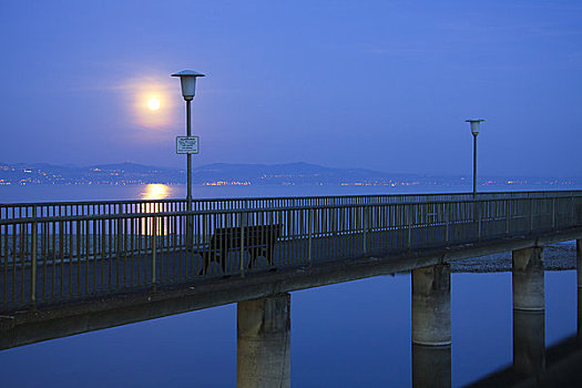 满月,康士坦茨湖,巴伐利亚,德国