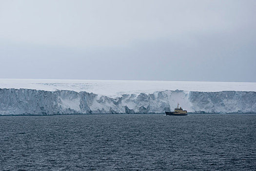 船,冰,悬崖,极地,冰盖,斯瓦尔巴特群岛,挪威
