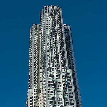 仰视,现代,摩天大楼,曼哈顿,纽约,美国