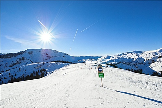 滑雪,雪,斜坡,晴天