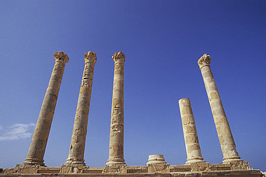 利比亚,靠近,的黎波里,萨布拉塔,庙宇,柱子