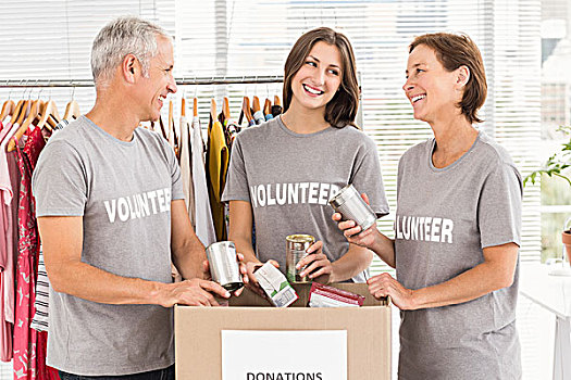 微笑,志愿者,分类,捐赠,办公室