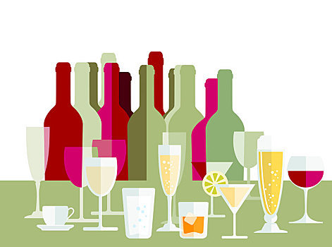 饮料,葡萄酒,香槟,瓶子,玻璃杯