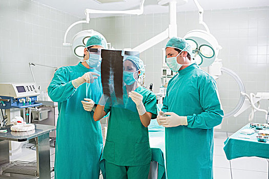 外科,团队,交谈,x光,手术室