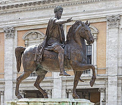 骑马雕像,卡比托山,山,首都,罗马,拉齐奥,意大利,欧洲
