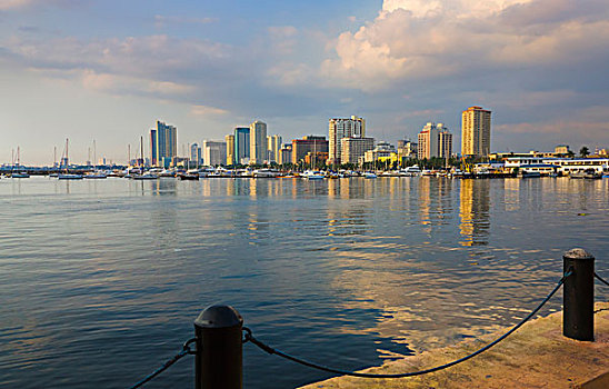 高层建筑,水岸,马尼拉,菲律宾