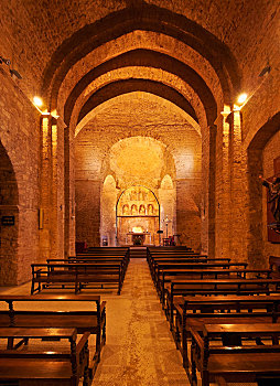 教堂,室内,特拉萨,巴塞罗那省,加泰罗尼亚,西班牙,欧洲