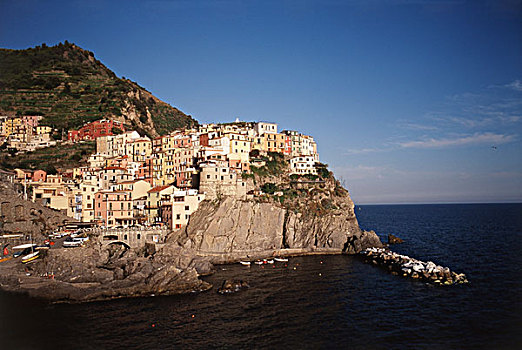 意大利,马纳罗拉,利古里亚,五渔村,城镇,海洋,大幅,尺寸