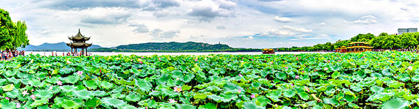 杭州西湖风光全景图