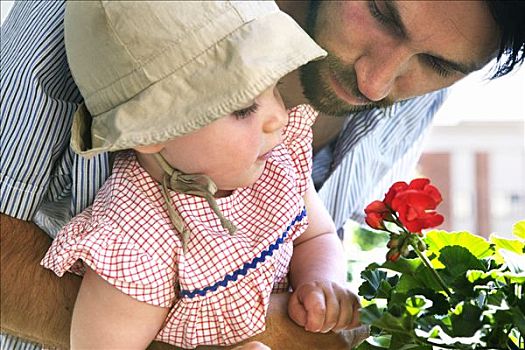 父亲,女儿,花,瑞典