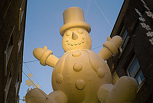 雪人,圣诞装饰,街道,伦敦