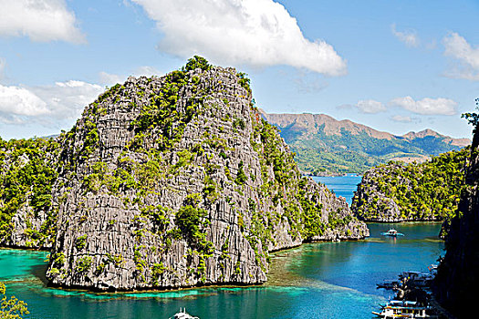 菲律宾,风景,悬崖,天堂湾,热带,泻湖