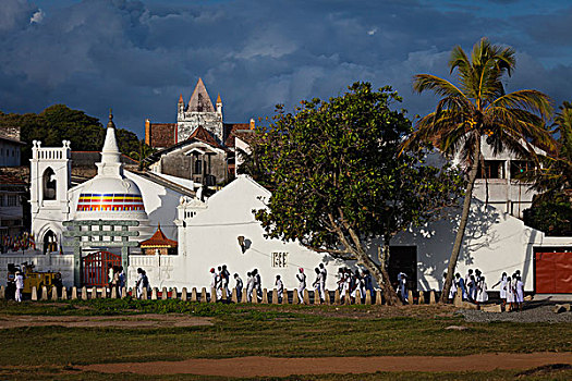 佛教寺庙,基督教堂,加勒,堡垒,斯里兰卡