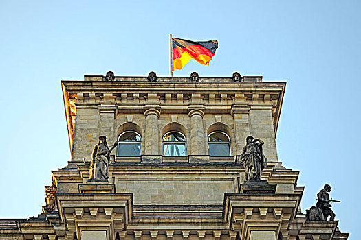 旗帜,德国,一个,塔,柏林,欧洲