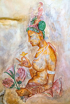 仿制,著名,壁画,锡吉里耶,博物馆,斯里兰卡,亚洲