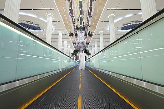 阿联酋,迪拜,国际机场,航站楼,到达,移动梯道