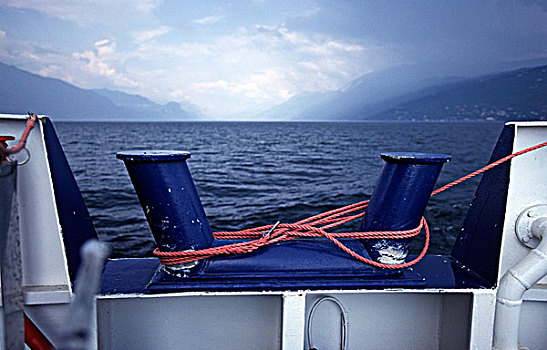 绳索,渡轮,加尔达湖,意大利