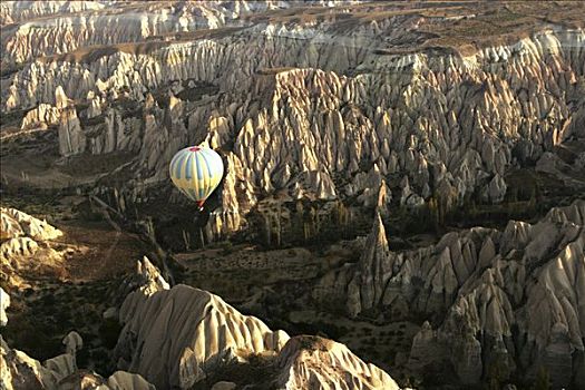 土耳其,卡帕多西亚,热气球,上方,气球