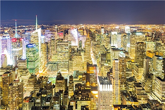 俯视,纽约,夜晚