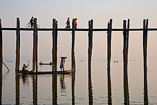 人,乌本桥,缅甸,亚洲