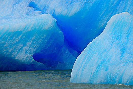 冰山,阿根廷湖,特写,洛斯格拉希亚雷斯国家公园,卡拉法特,省,巴塔哥尼亚,阿根廷,南美