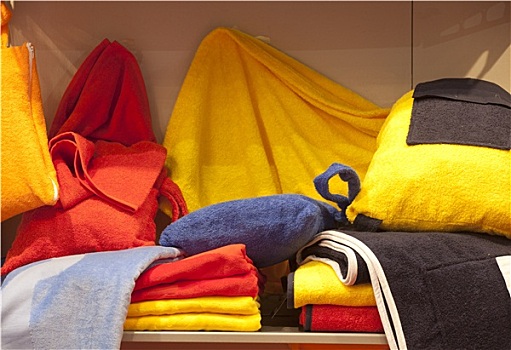 彩色,浴袍,毛巾