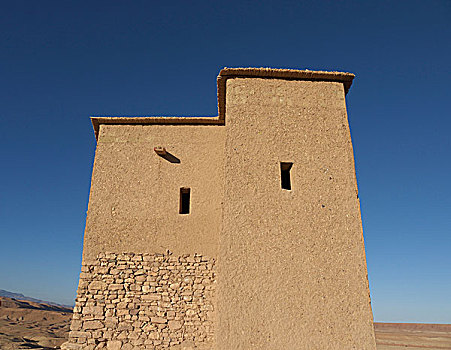 建筑,特色,泥砖,房子,摩洛哥,北非,非洲