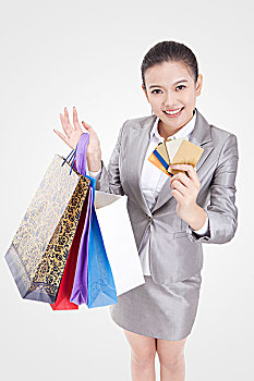 东方商务女性用信用卡购物
