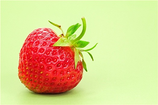 草莓,上方,绿色背景