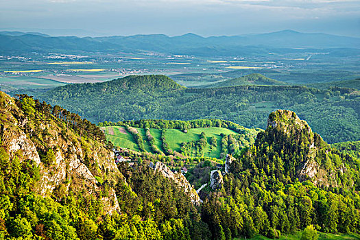 城堡,自然保护区,石头,河谷,防护,风景,区域,白色,喀尔巴阡山脉地区,地区,斯洛伐克,欧洲