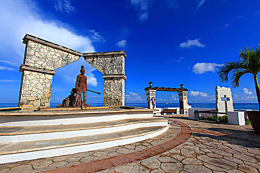 墨西哥,科苏梅尔,岛屿,圣米格尔,纪念建筑