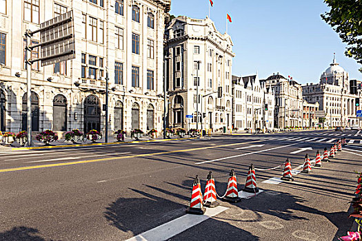 街道,旧式,建筑,靠近,外滩,现代,城市,上海