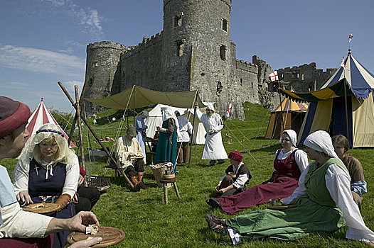 威尔士,彭布鲁克郡,弓箭手,历史再现,城堡