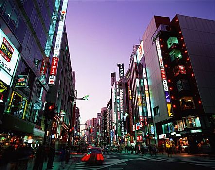 日本,东京,新宿,黄昏