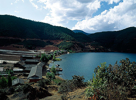 云南里格岛泸沽湖风光