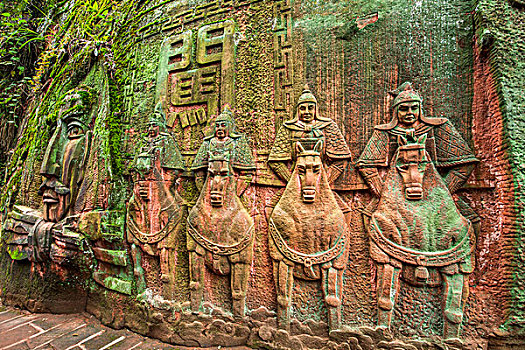 四川蜀南竹海景区三十六计大型石雕