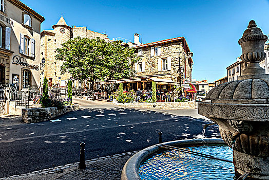 普罗旺斯,法国,风景,市场,老,中心,酒村